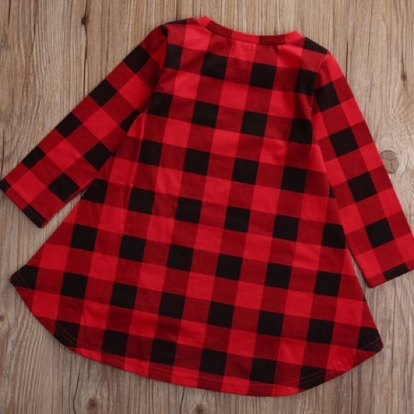 Buffalo Plaid Red Black High Lo Dress - Picture 8 of 8